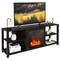 2-Tier Tv Stand Andelectric Fireplace Heater Storage Cabinet Console For 65" Tv